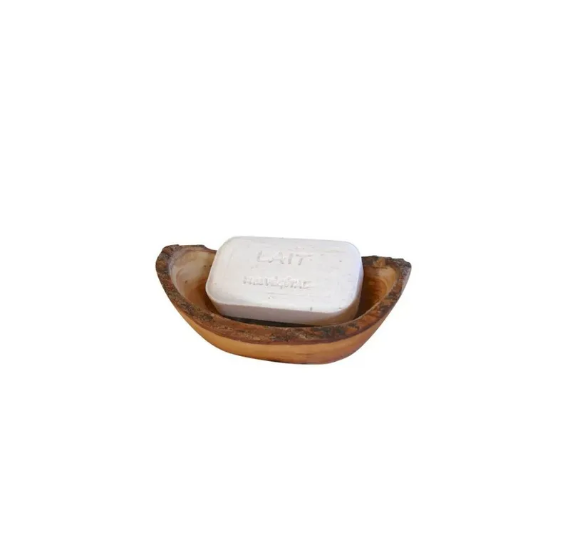 Olivenholz erleben Olivenholz erleben Seifenschale oval rustikal MITTEL mit Rille, aus Olivenholz, Breite: 12 cm, aus feuchtigkeitsresistentem Olivenholz, 1-St., Natürlich schön – ein Blickfang mit mediterranem Charakter, Braun, – Produktbild 2 von 2