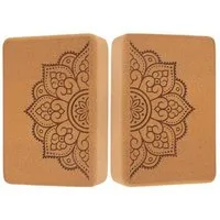 Divasya Divasya 2er-Set Yogablöcke aus Kork | mittlere Größe | abgerundete Ecken, Mandala, – Produktbild 1 von 1