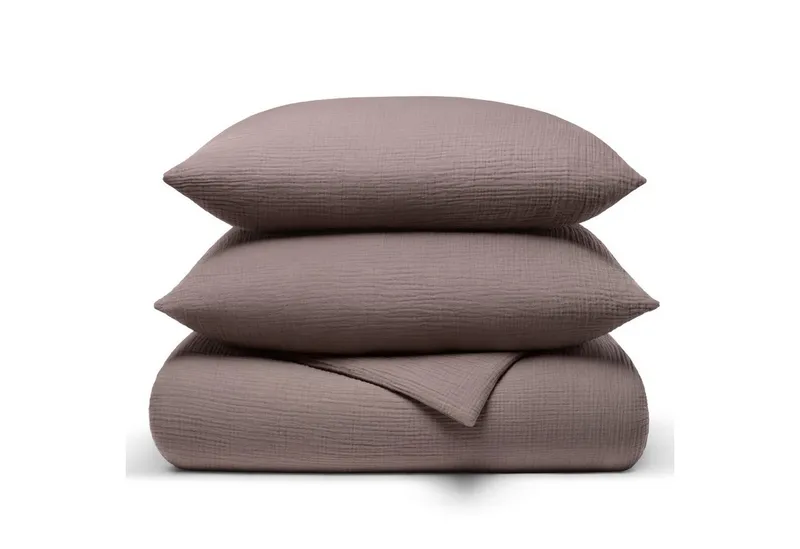 Seralino Bettwäsche aus Musselin (100% Bio Baumwolle) inkl. 80x80 Kissenbezug, blickdicht, besonders weich, bügelfrei, formstabil, verdeckter Reißverschluss, Grau, – Produktbild 1 von 5