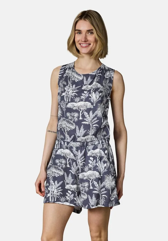 ragwear ragwear Jumpsuit Zella schicker, kurzer Damen Overall mit floralem Print, Blau, – Produktbild 1 von 5