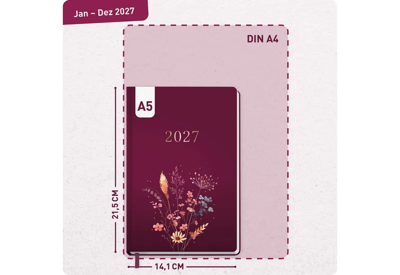 Häfft Häfft Terminkalender Großdruck-Kalender 2027 A5 - extra große Schrift – Produktbild 3 von 5