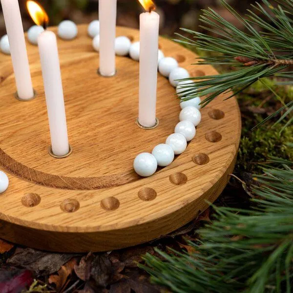 klotzaufklotz klotzaufklotz Adventskalender und Adventskranz mit Baumkerzen, Rot, – Produktbild 6 von 8