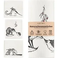 LIGARTI LIGARTI Schwammtuch 3er Set - Kuscheltiere – Produktbild 1 von 1