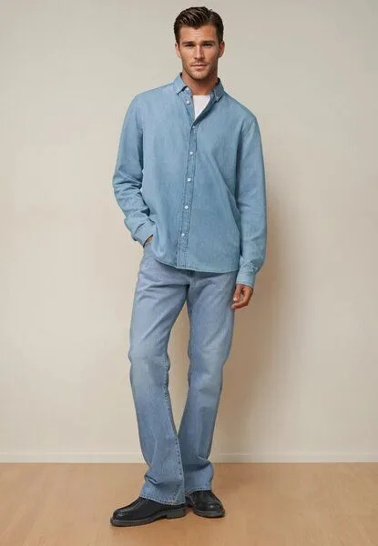 TORLAND TORLAND Denimshirt DENNIS aus Bio-Baumwolle, Blau (light wash), – Produktbild 2 von 3