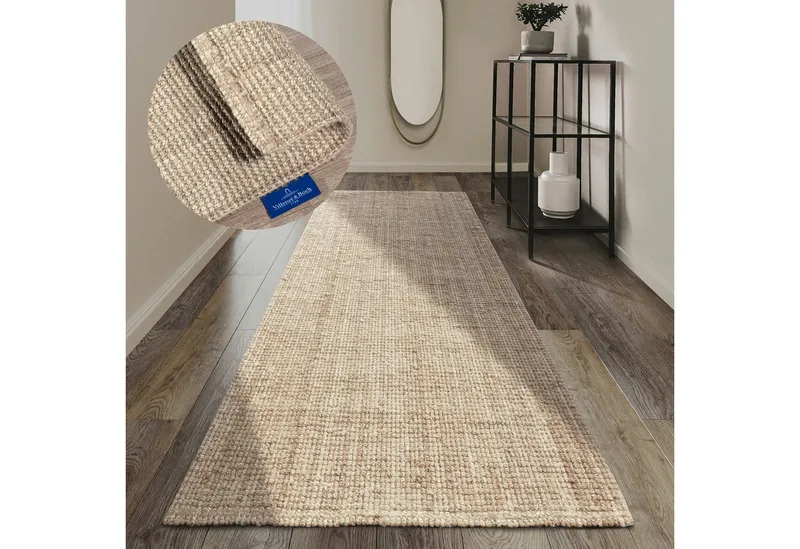 Villeroy & Boch Villeroy & Boch Teppich Rosalie Juteteppich, rechteckig, Höhe: 10 mm, Läufer, 100% Jute, Natur, Wohnzimmer, Esszimmer, Schlafzimmer, Weiß, – Produktbild 1 von 8