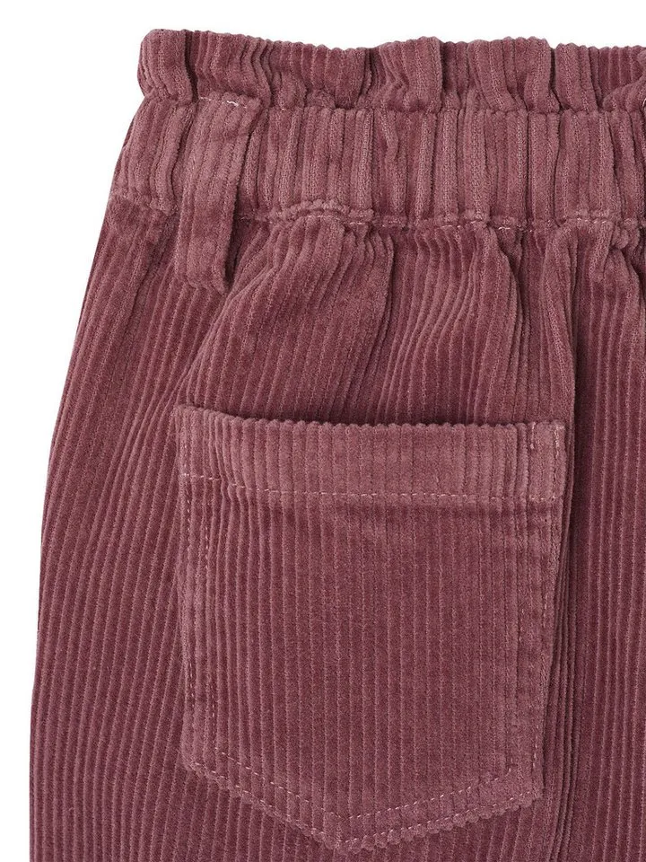 Vertbaudet Vertbaudet Shorts Mädchen Paperbag-Shorts aus Cord, Lila, – Produktbild 4 von 4