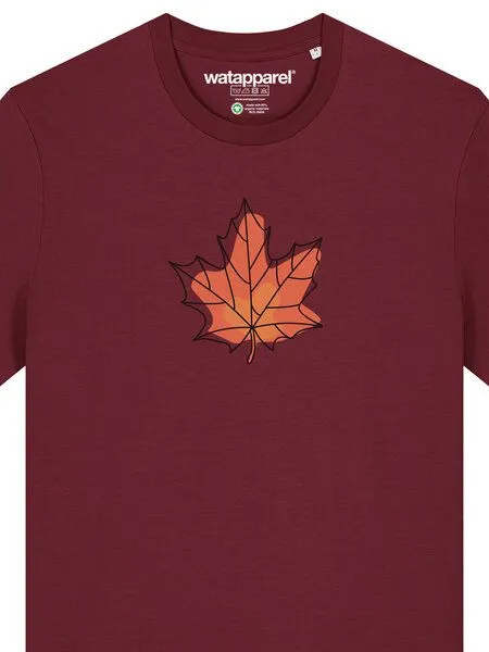 watapparel watapparel T-Shirt Unisex Herbst, Burgundy, – Produktbild 3 von 3