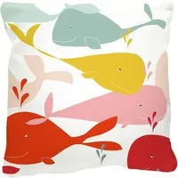 HANS NATUR Kissenbezug 40x40 cm Bio-Baumwolle "Wale" Mit Reißverschluss, Mehrfarbig, – Produktbild 1 von 1
