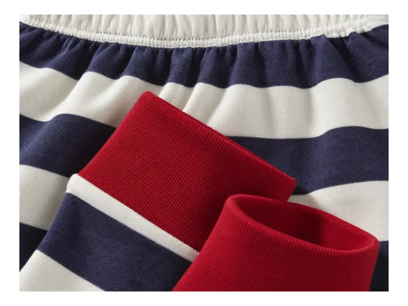HANS NATUR Kinder Unterhose lang Bio-Baumwolle Blockstreifen Blau Gr. 86/92, Blau, – Produktbild 2 von 2