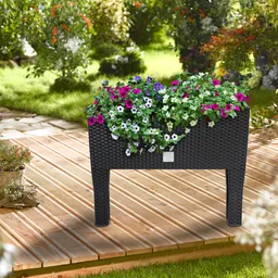 Casaria® Casaria Hochbeet Polyrattan Optik 60x46x25cm anthrazit – Produktbild 1 von 1