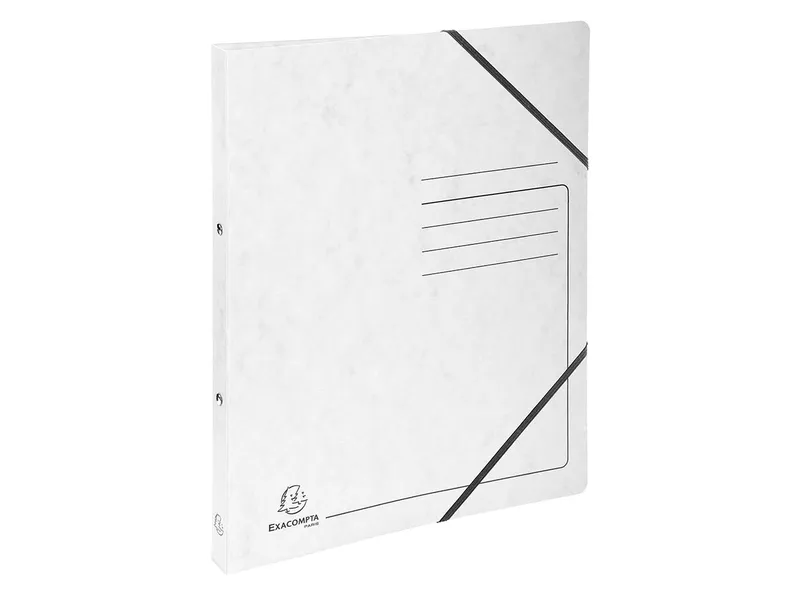 Exacompta 10 Exacompta Ringbücher, Colorspan-Karton, 355 g/m², DIN A4, Gummizug, 2 Ringe, weiß – Produktbild 1 von 1