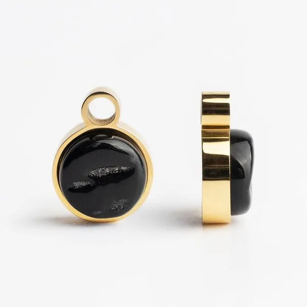 ALEXASCHA ALEXASCHA Anhänger für Ohrringe | Mix & Match Charms | Gold, Onyxschwarz, – Produktbild 1 von 4