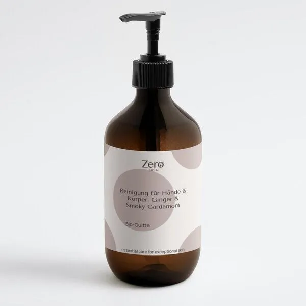 Zero Skin Zero Skin Reinigung für Hände & Körper, Ginger & Smoky Cardamom - 490 ml - milde Reinigung ohne Austrocknen, feuchtigkeitsspendend mit Betain & Quittenextrakt, aromatischer Duft nach Kardamom & süßem Ingwer – Produktbild 1 von 4