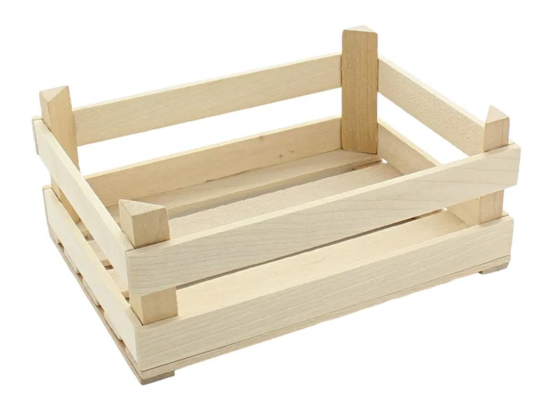 HANS NATUR Kaufladen Zubehör Obst- und Gemüsekiste aus Holz, unbehandelt Maße 6 x 10 x 14 cm, Natur, – Produktbild 1 von 1