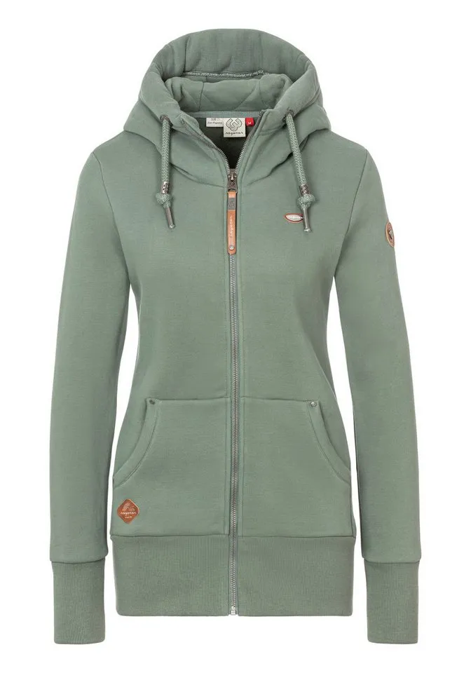 ragwear ragwear Sweatjacke NESKA ZIP O figurbetont in melierter Optik und mit großer Kapuze, Blau, – Produktbild 1 von 5