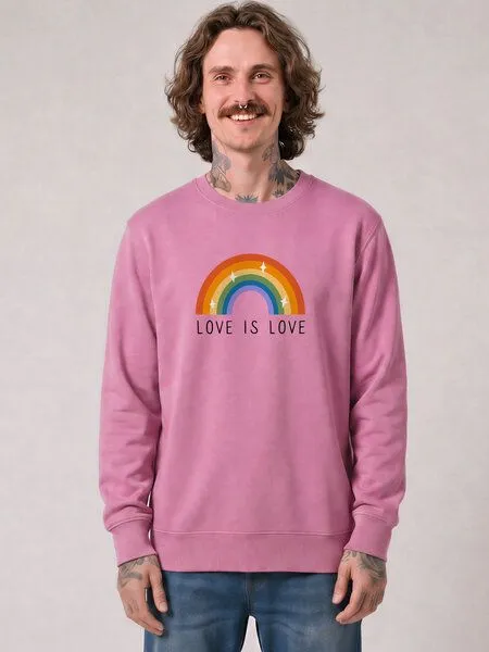 watapparel watapparel Sweatshirt Unisex Love is Love, Bubble pink, – Produktbild 2 von 2