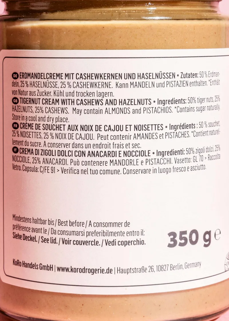 KoRo Erdmandelcreme mit Cashew und Haselnüssen 350 g – Produktbild 3 von 5