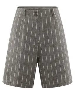HempAge Hempage Damen vegan Shorts Striped Asphalt – Produktbild 1 von 1