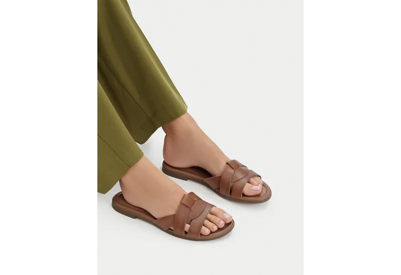 LASOCKI Damen-Flip-Flops Braun Badepantolette, Braun, – Produktbild 2 von 4