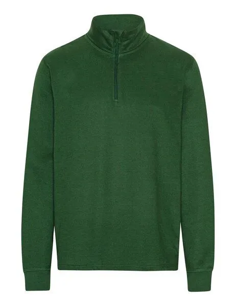 Neutral Neutral Unisex Troyer Bio-Baumwolle Sweatshirt Quarter-Zip-Reißverschluss, Grün (bottle), – Produktbild 2 von 3