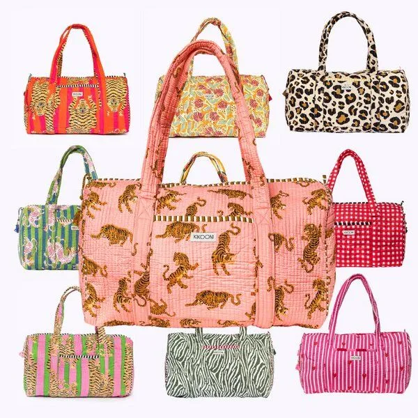 KIKOONI KIKOONI handgefertigte große Baumwolltasche "K. Shopper", Palm spring, – Produktbild 2 von 3