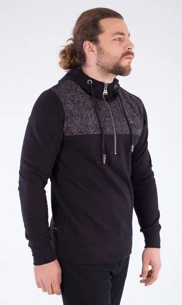 ORGANICATION ORGANICATION MOR-2178 HERREN H- ZIPPER HOODIE, Schwarz, – Produktbild 2 von 3