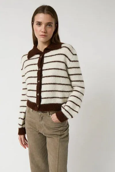 amt studio amt.studio Cardigan Praline Striped, Cream&brown stripes (weiß), – Produktbild 3 von 3