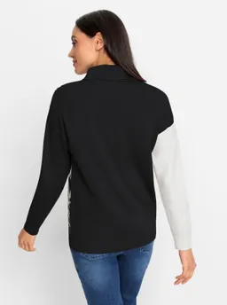 heine Jacquardpullover schwarz-ecru-gemustert – Produktbild 1 von 1