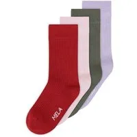 MELA MELA Gerippte Socken 4 Paare aus 100% Bio-Baumwolle, Mix blue earth, – Produktbild 2 von 5