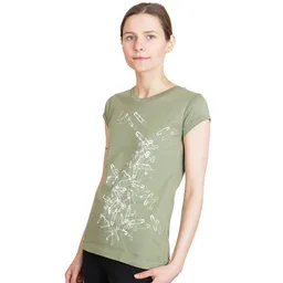 Spangeltangel Spangeltangel Damen T-Shirt aus Bio-Baumwolle „Sicherheitsnadeln“ khaki – Produktbild 1 von 1