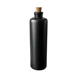 mikken mikken Steingutflasche 500 ml – matt schwarz mit Naturkork | Ölflasche zum Befüllen – Produktbild 1 von 1