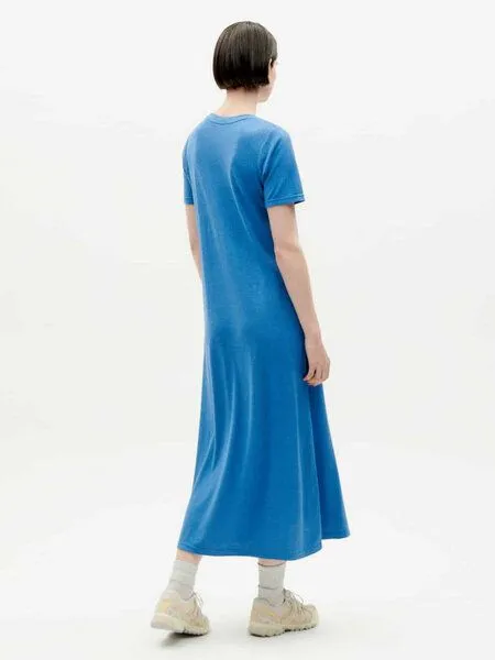 thinking mu thinking mu Langes Kleid - Hemp Oueme - aus Hanf & Bio-Baumwolle, Blau (heritage blue), – Produktbild 2 von 3