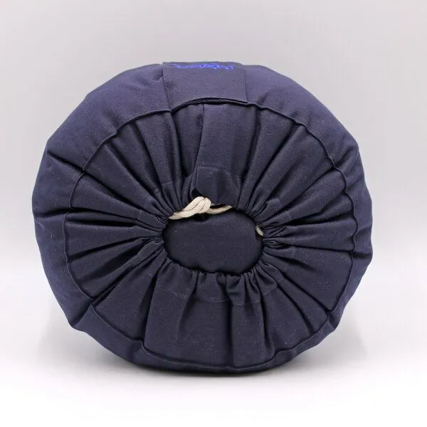 BAGHI BAGHI Meditationskissen rund mit OM Mandala Bestickung, Tintenblau (blau), – Produktbild 4 von 4