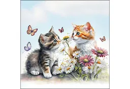 Ambiente Luxury Paper Products Papierserviette, Servietten Papier 33x33cm 3-lag. mit Katzen & Blumen Motiv 20 Stück – Produktbild 1 von 1