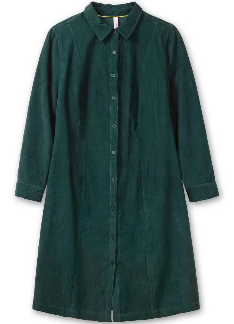 sheego Hemdblusenkleid, Tiefgrün, – Produktbild 1 von 2