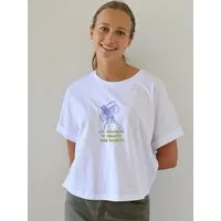 Kultgut Kultgut Leichtes Flattershirt aus 100% Biobaumwolle/ Eat Spagetti To Forgetti, Weiß, – Produktbild 1 von 1