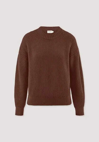 hessnatur hessnatur Strick Pullover Relaxed aus reiner Bio-Baumwolle, Dunkles rost, – Produktbild 4 von 4