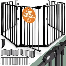 Casaria® Kaminschutzgitter Schwarz Stahl 306x76,5cm – Produktbild 1 von 1