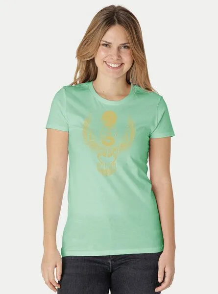 Peaces.bio - handbedruckte Biomode Peaces.bio - handbedruckte Biomode Damen Fit T-Shirt Cheper, Mint, – Produktbild 2 von 2