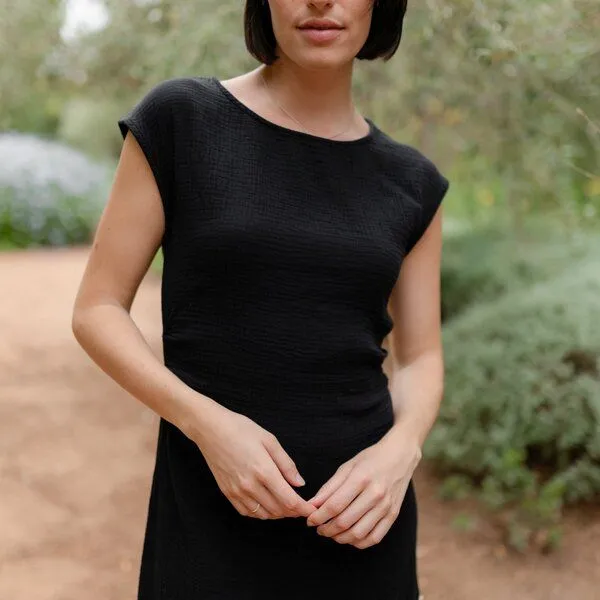 NORDLICHT NORDLICHT Musselin Kleid Jule, Schwarz, – Produktbild 2 von 4