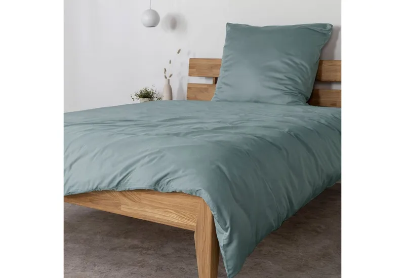 AGA.PIE AGA.PIE Bettwäsche Bambus Lyocell Bettwäsche-Set, mit 80x80 cm Kissenbezug, Grün, – Produktbild 2 von 5