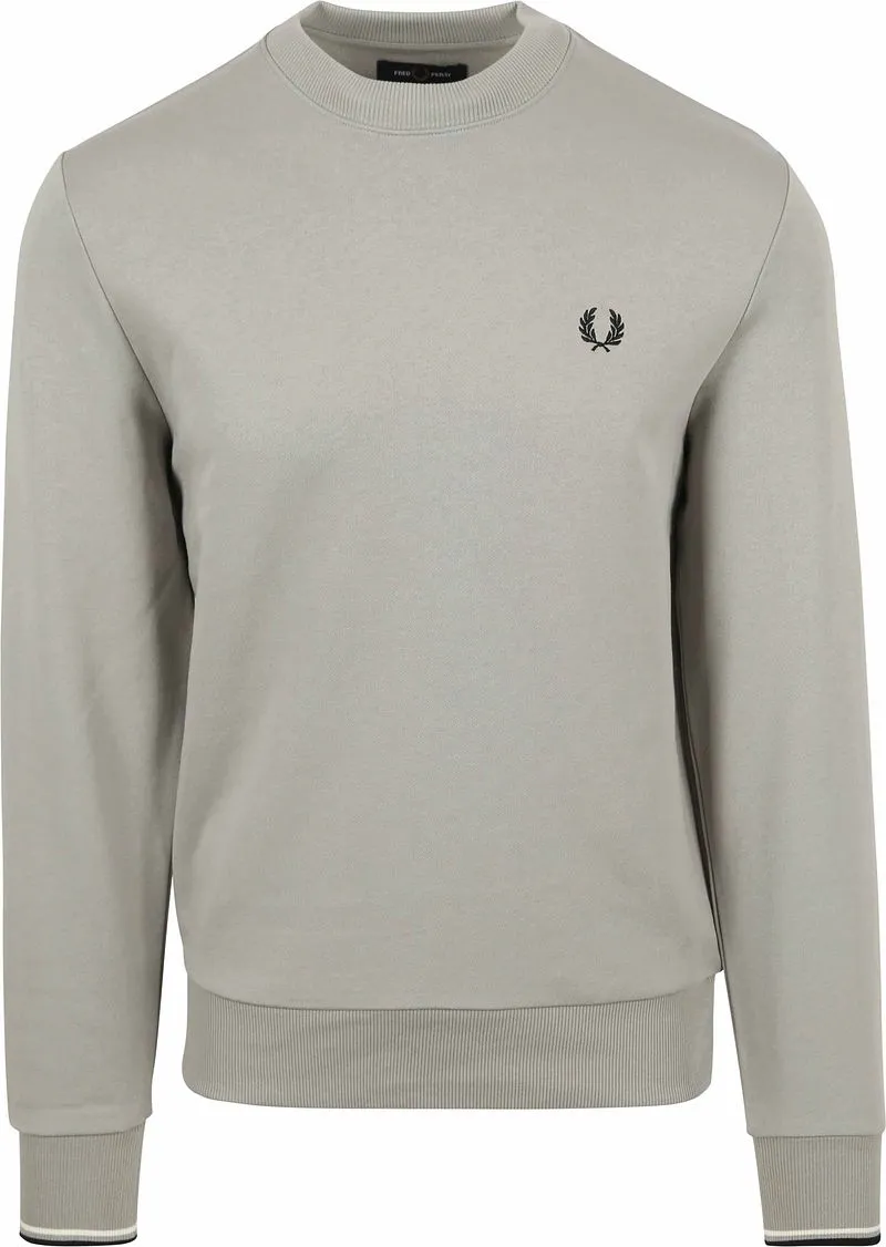Fred Perry Fred Perry Sweater Logo Limestone Grau - Größe S, Grau, – Produktbild 2 von 2