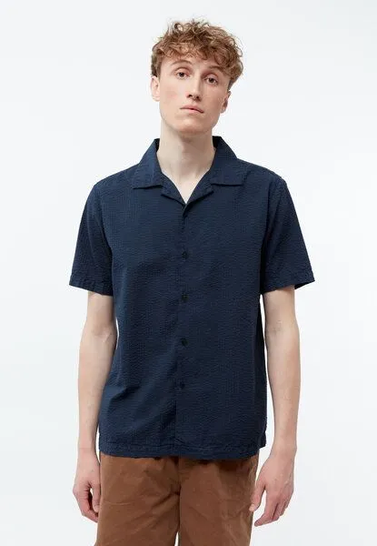 Givn Berlin Givn Berlin Kurzarm-Hemd Modell: Barik GOTS, Midnight blue (blau), – Produktbild 3 von 5
