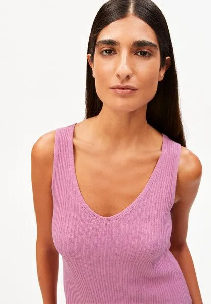 ARMEDANGELS ARMEDANGELS LINEN BLEND Damen Strickkleid aus Leinen-Mix, Washed berry, – Produktbild 3 von 4