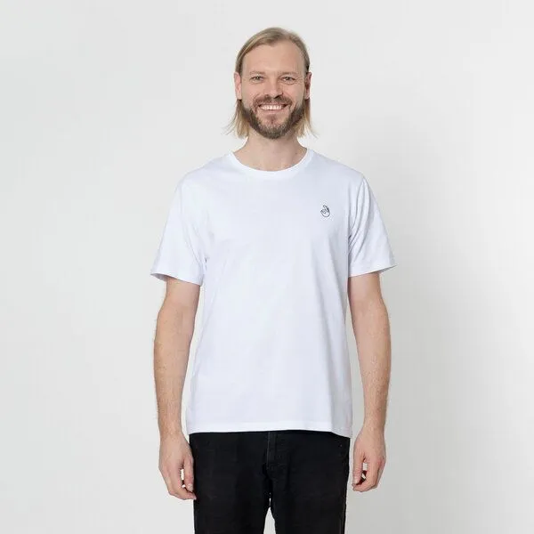 Fyngers Fyngers Unisex T-Shirt aus Biobaumwolle - Modell OK mit gestickter Veredelung, Weiss, – Produktbild 3 von 4