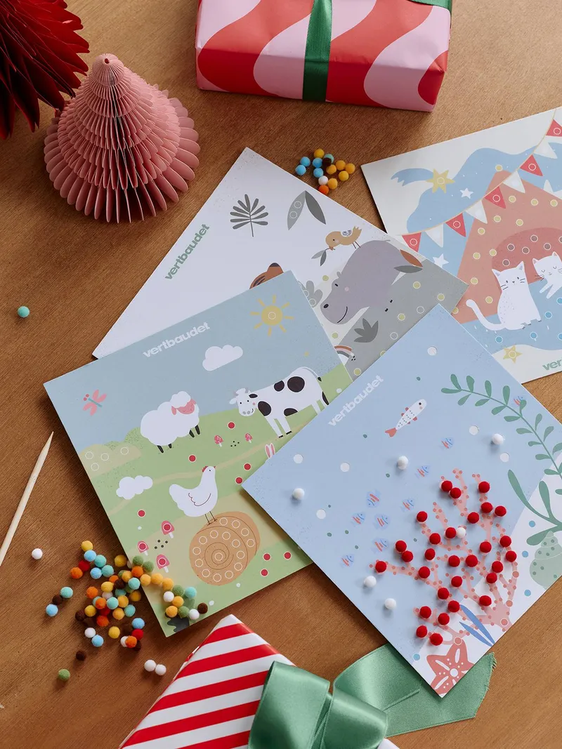 Vertbaudet Bastelset mit Pompon-Bildern für Kinder, Mehrfarbig, – Produktbild 1 von 3