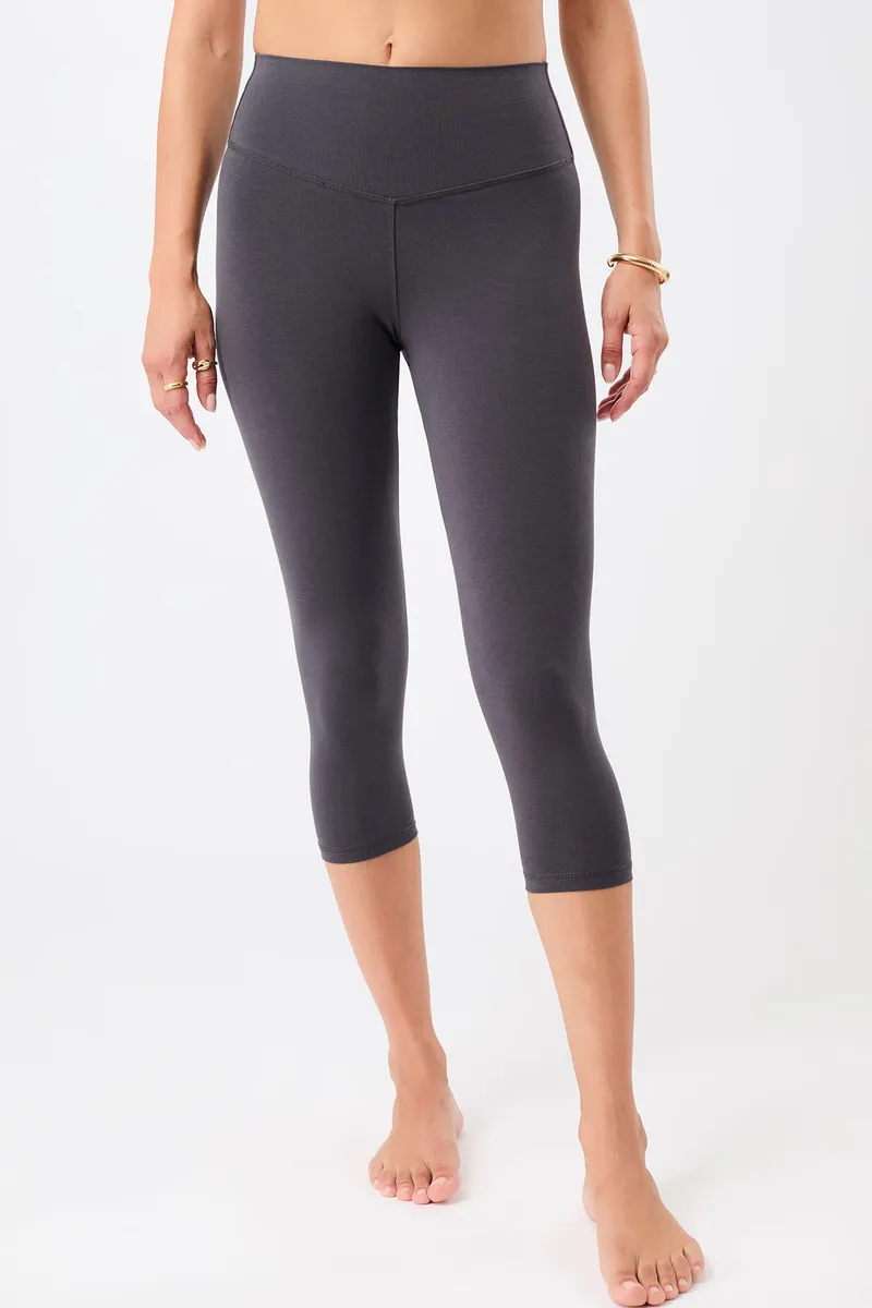 mandala MANDALA Damen vegan Leggings Best Cropped Onyx, Grau, – Produktbild 1 von 2