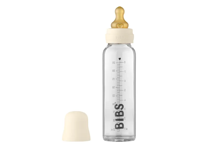 BIBS BIBS Babyflasche aus Glas im Komplett-Set Ivory 225 ml, Natur, – Produktbild 1 von 2