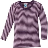Cosilana Cosilana Kinder Hemd Langarm Baumwolle-Wolle-Seide rosa-pflaume-geringelt Gr.92 – Produktbild 1 von 1