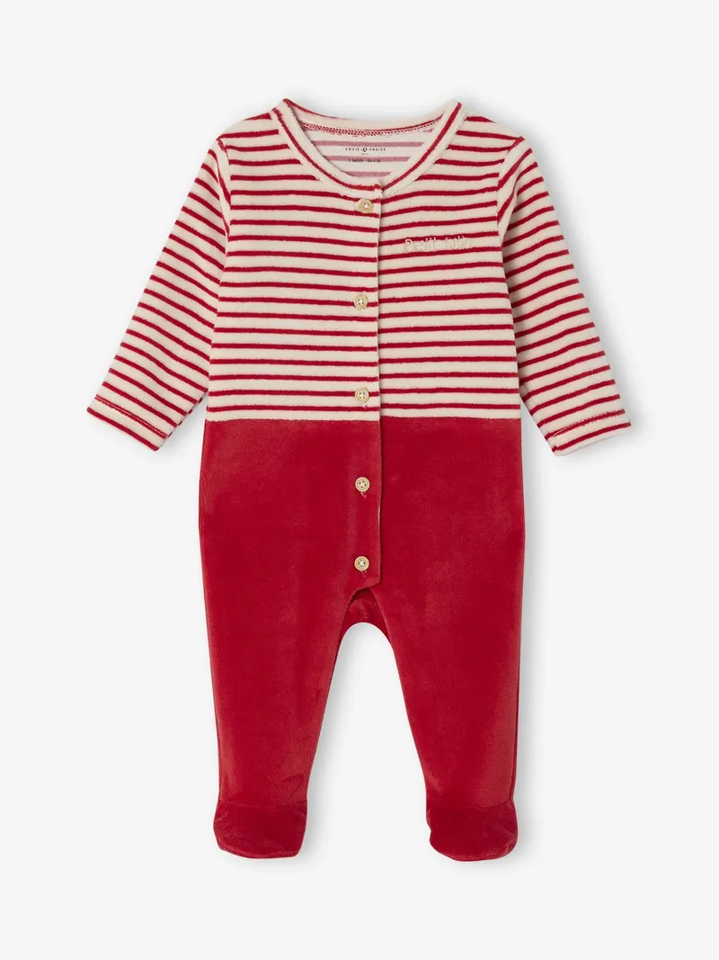 Envie De Fraise Baby Schlafanzug und Mütze aus Samt ENVIE DE FRAISE, Rot, – Produktbild 2 von 4